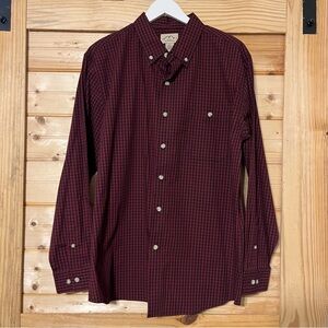 Classic Burgundy Plaid Button-Down Shirt